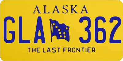 AK license plate GLA362