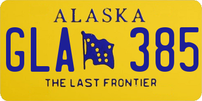 AK license plate GLA385