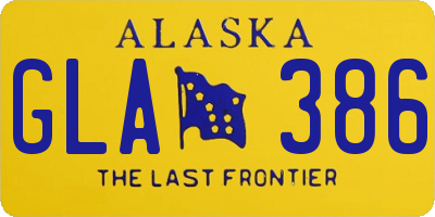 AK license plate GLA386