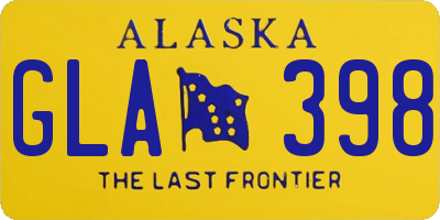 AK license plate GLA398