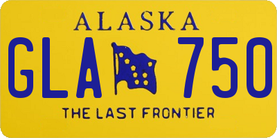 AK license plate GLA750