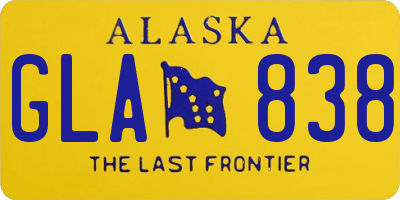 AK license plate GLA838