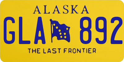 AK license plate GLA892