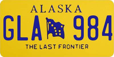 AK license plate GLA984