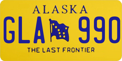 AK license plate GLA990