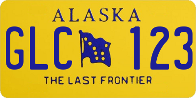 AK license plate GLC123