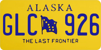 AK license plate GLC926