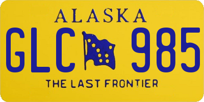 AK license plate GLC985