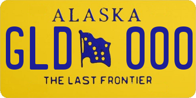 AK license plate GLD000