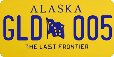 AK license plate GLD005