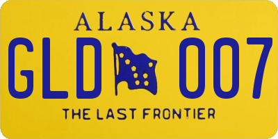 AK license plate GLD007