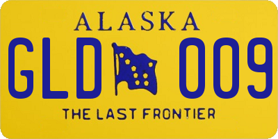 AK license plate GLD009