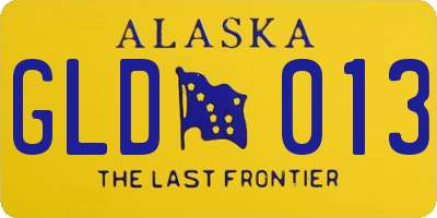 AK license plate GLD013