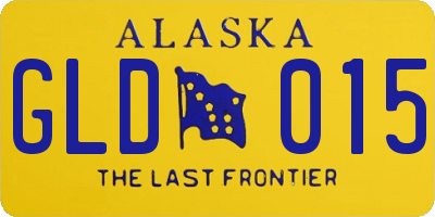 AK license plate GLD015