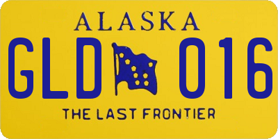 AK license plate GLD016