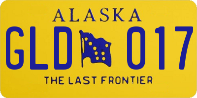 AK license plate GLD017
