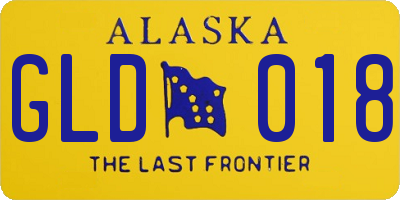 AK license plate GLD018