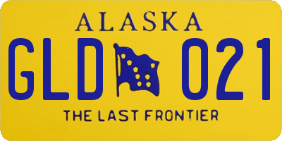 AK license plate GLD021