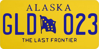 AK license plate GLD023