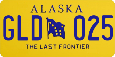 AK license plate GLD025