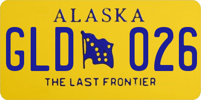AK license plate GLD026