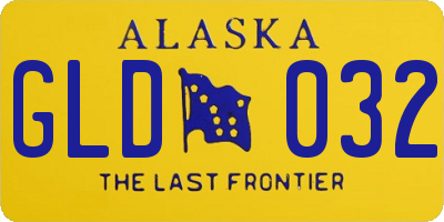 AK license plate GLD032