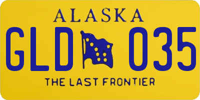 AK license plate GLD035