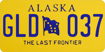 AK license plate GLD037