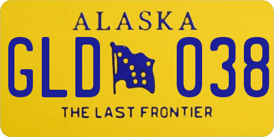 AK license plate GLD038