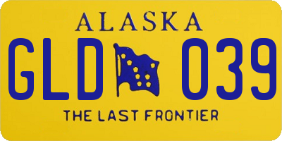 AK license plate GLD039