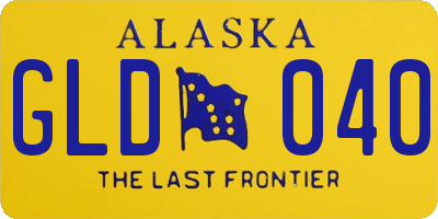 AK license plate GLD040