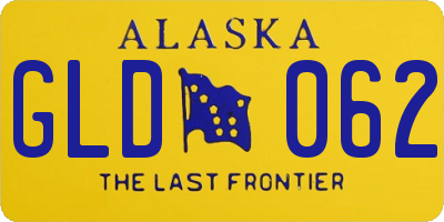 AK license plate GLD062