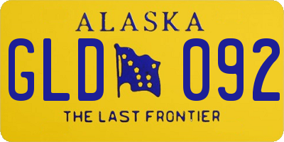 AK license plate GLD092