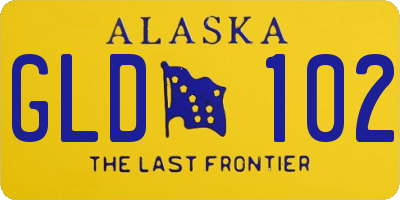 AK license plate GLD102