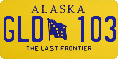 AK license plate GLD103
