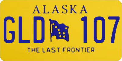 AK license plate GLD107