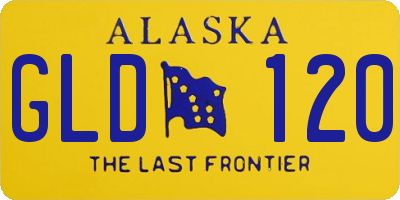 AK license plate GLD120