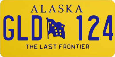 AK license plate GLD124