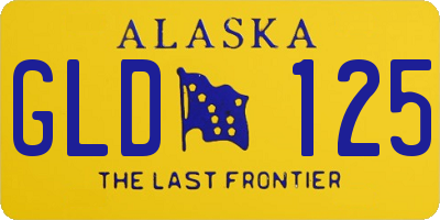 AK license plate GLD125