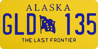 AK license plate GLD135