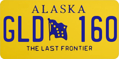 AK license plate GLD160