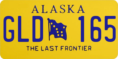 AK license plate GLD165