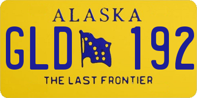 AK license plate GLD192