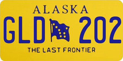 AK license plate GLD202