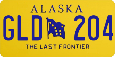 AK license plate GLD204