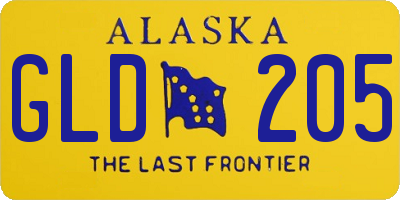 AK license plate GLD205