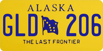 AK license plate GLD206