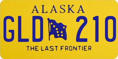 AK license plate GLD210