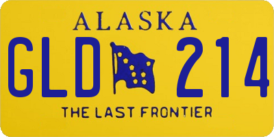AK license plate GLD214