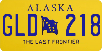 AK license plate GLD218